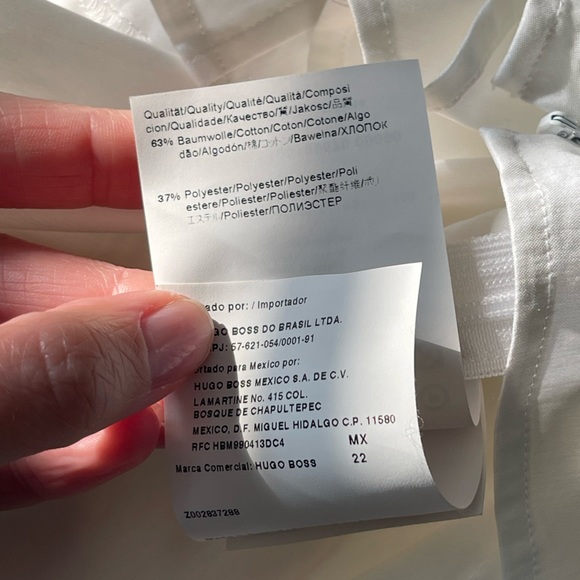 Boss By Hugo Boss BASHINA White Collared Blouse Button-Less Side Zip Vneck Sz 0 - Picture 5 of 15